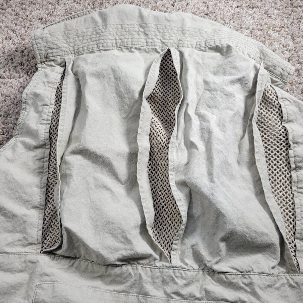 Cabelas Vest Mens Large Fishing Utility Vented Hiking Outdoor Camping Zip - Picture 6 of 7